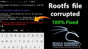 how to fix rootfs corrupted in kali