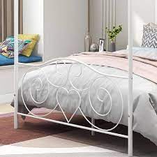 White Vintage Style Metal Bed Frame