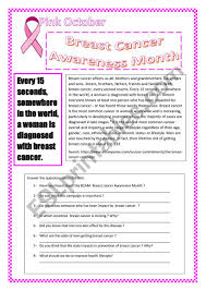 Read on for some hilarious trivia questions that will make your brain and your funny bone work overtime. Breast Cancer Awareness Month Esl Worksheet By Liligirl