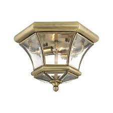 Livex Lighting 7052 01 Monterey Georgetown 2 Light Ceiling Mount Antique Brass