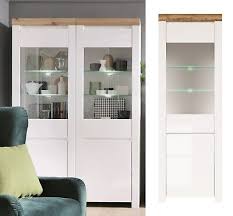 Glass Display Cabinet Tall Slim Unit