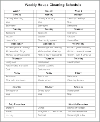 House Cleaning Schedule Template Housekeeping Daily Checklist