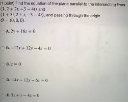 Find The Equation Of The Plane Parallel
