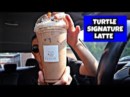 trying the turtle signature latte