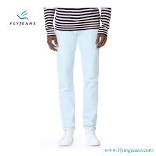 Hot Item Hot Sale 100 Cotton Denim Men Tapered Jeans With Well Rinsed Light Wash Pants E P 4130