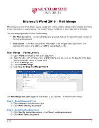 mail merge summaries microsoft word