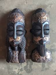 African Masks For Wall Pair Of Female
