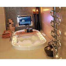 Industrial bathroom with geometric washbasin. Why You Should Buy A Bathroom Tv Tv In Bathroom Waterproof Tv Bathroom Tv Mirror