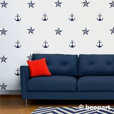 Navy Blue Anchor Wall Decals Nautical