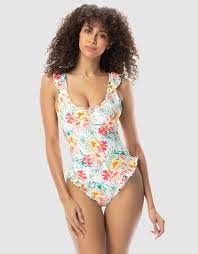 jacey ruffle scoop one piece by coco