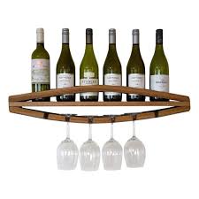 Wall Mounted Wine Bottle Glass Rack