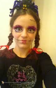 creepy doll costume and makeup for a