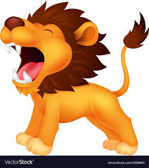 lion cartoon roaring royalty free