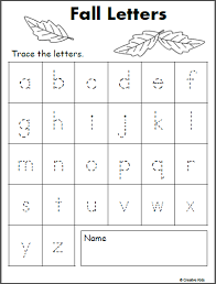 free lowercase letter tracing fall
