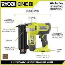 ryobi p321 one 18v 18 gauge cordless airstrike brad nailer tool only