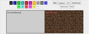 minecraft color codes and format codes