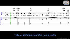 simple gifts sheet s