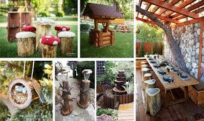 Diy Garden Decoration With Tree Or Logs