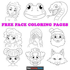 free face coloring pages for kids