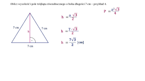 Oblicz wysokość i pole trójkąta równobocznego o boku długości 8 cm –  przykład 4. - YouTube