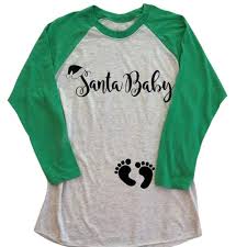 Santa Baby Maternity Christmas T Shirt Funny Pregnancy