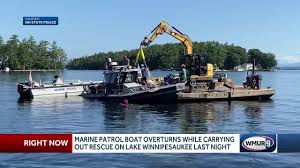 marine patrol boat overturns during