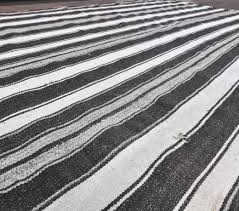 black white striped jute kilim