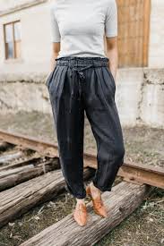 Slouchy Linen Pants Featured In A Straight Leg Silhouette