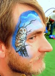 flying owl stencil facepaint airbrush