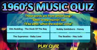 Oct 13, 2021 · music & literature trivia questions music trivia game questions. 1960s Music Trivia Quiz