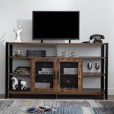 shiyao 60 barn door tv stand farmhouse