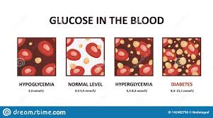 Glucose Levels In The Blood Diagram Stock Vector