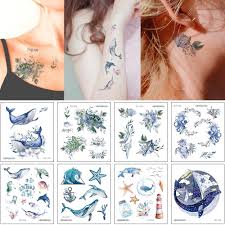 Check out our sea creature tattoos selection for the very best in unique or custom, handmade pieces from our shops. 10 5x15cm Water Transfer Temporary Tattoo 3d Butterfly Flower Birds Sea Animal Design For Kid Body Art Waterproof Tattoo Sticker Temporary Tattoos Aliexpress