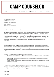 Camp Counselor Cover Letter Sample Tips Resume Genius