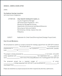 Sample Cover Letter For Proposal Business From Grants Grant Template