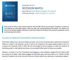 Recession Watch Weekly Market Commentary November 18