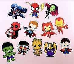 Marvel Avengers Chibi Cute Stickers Iron Man Hulk Thor Spiderman Doctor  Strange | eBay