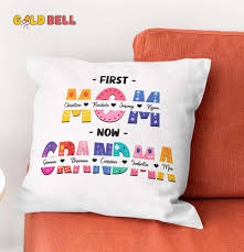 first mom now grandma pillow with kids