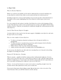 Good Objectives To Put On A Resume Maltawiki Com