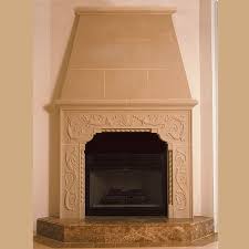 Carved Bwood Cast Stone Fireplace