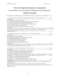 the civil rights movement on long island table of contents 