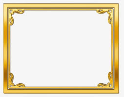 rectangle golden frame border png image