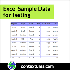 excel sle data for training or