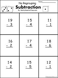free 2 digit subtraction worksheet no
