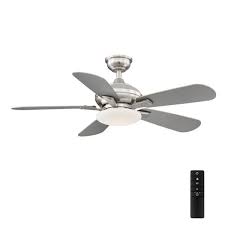 Home depot ceiling fan light kit. Home Decorators Collection Benson 44 In Led Brushed Nickel Ceiling Fan With Light And Remote Control Yg654 Bn The Home Depot