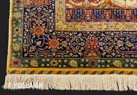 antique turkish silk hereke rug n