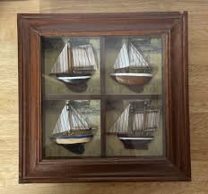 3d Nautical Sail Boat Glass Shadow Box