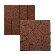 Brown Recycled Rubber Dual Sided Paver