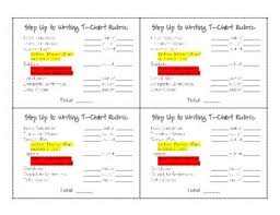 T Chart Step Up To Writing Inspired Rubric