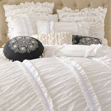 white twin ruch duvet cover 1 pillow